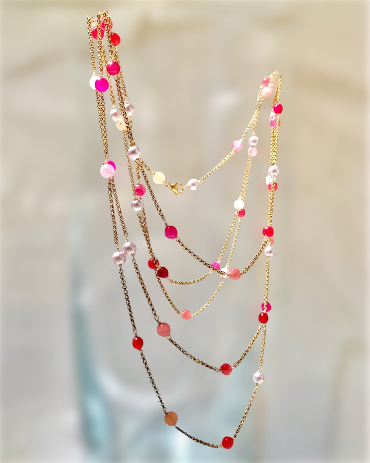 Collana ZIGULÌ rosa fragola