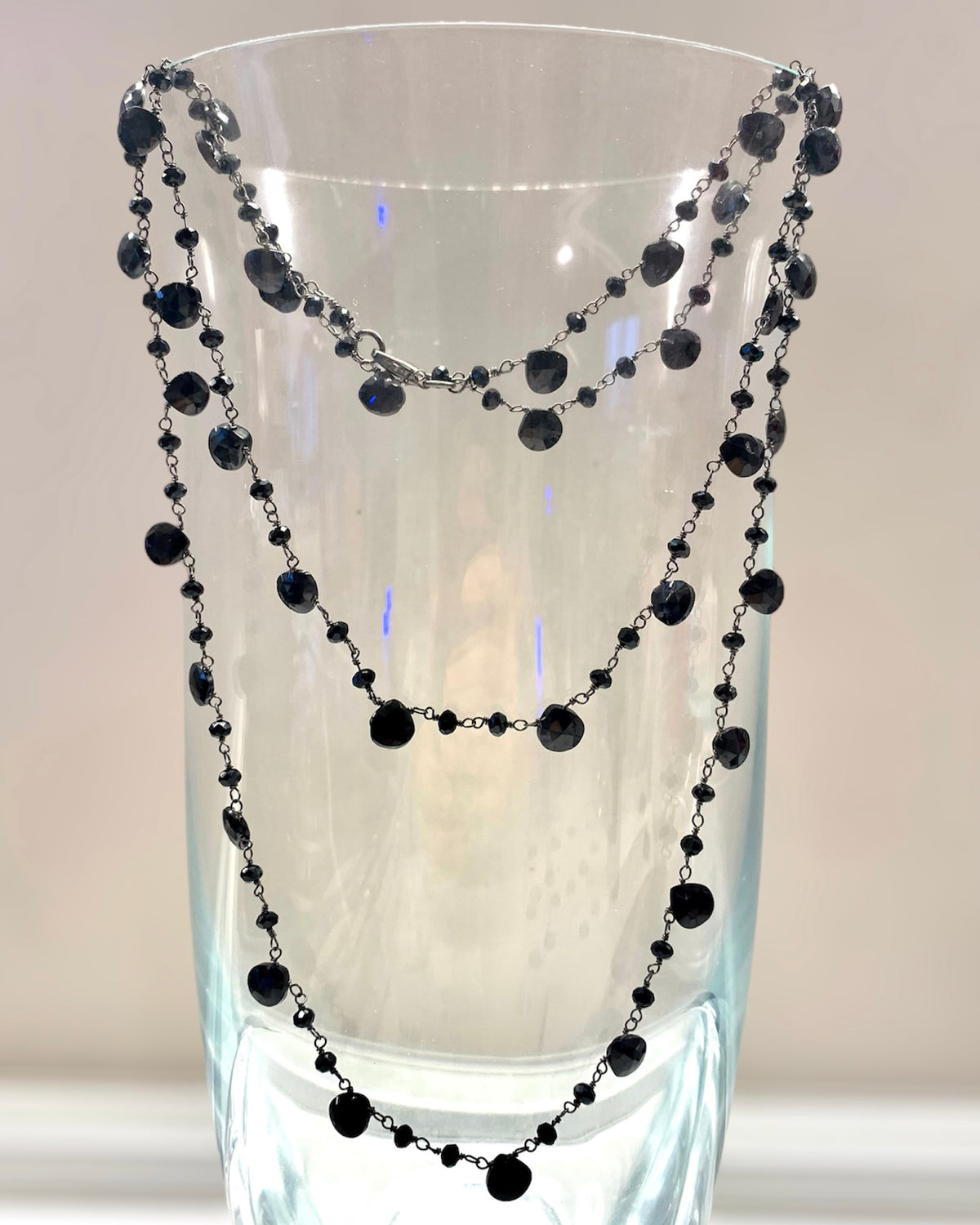 Collana tripla in argento e pietre semipreziose