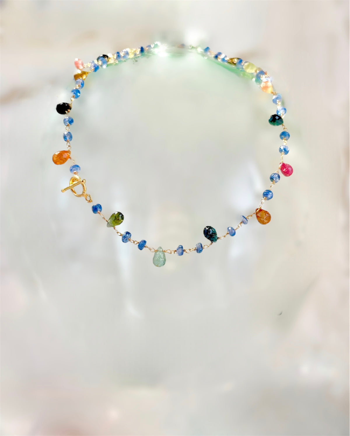 Collana con gocce di tormalina