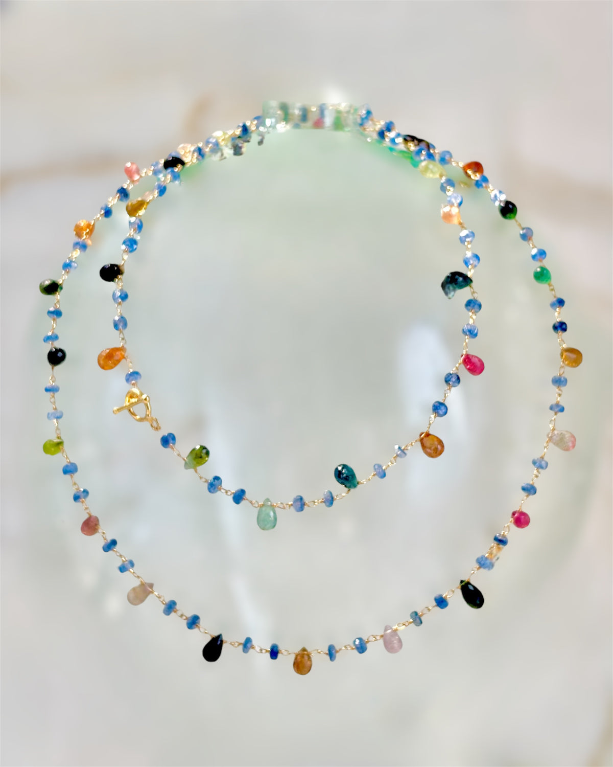 Collana con gocce di tormalina