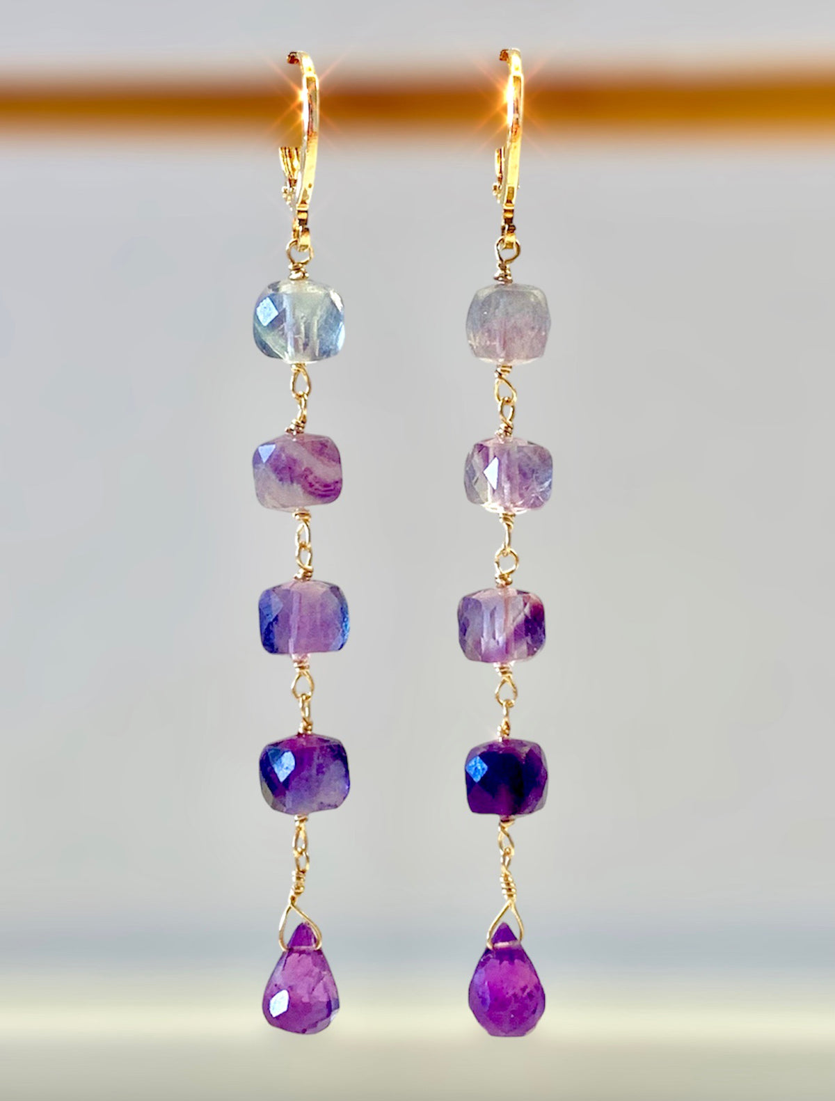 Orecchini in fluorite