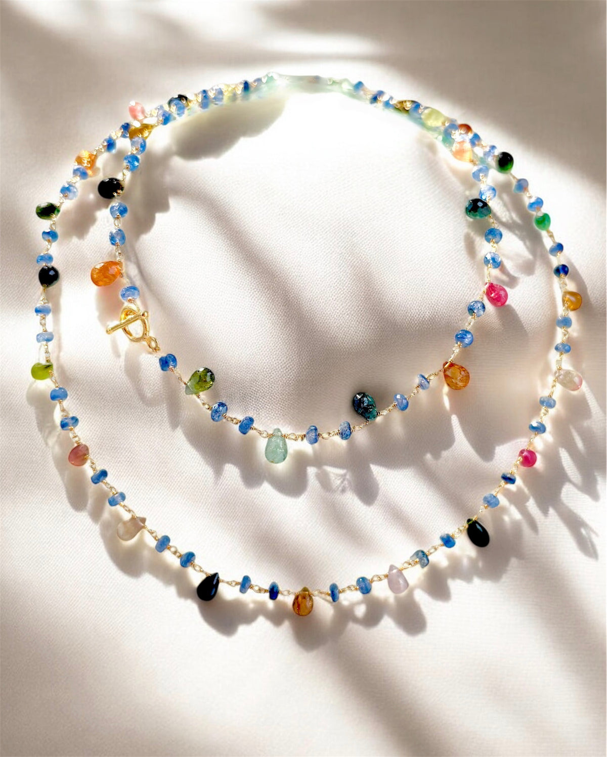 Collana con gocce di tormalina