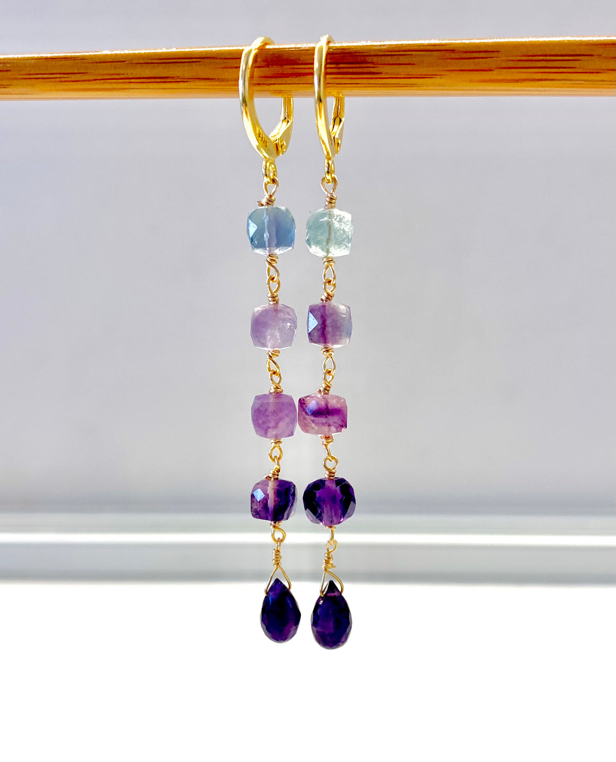 Orecchini in fluorite
