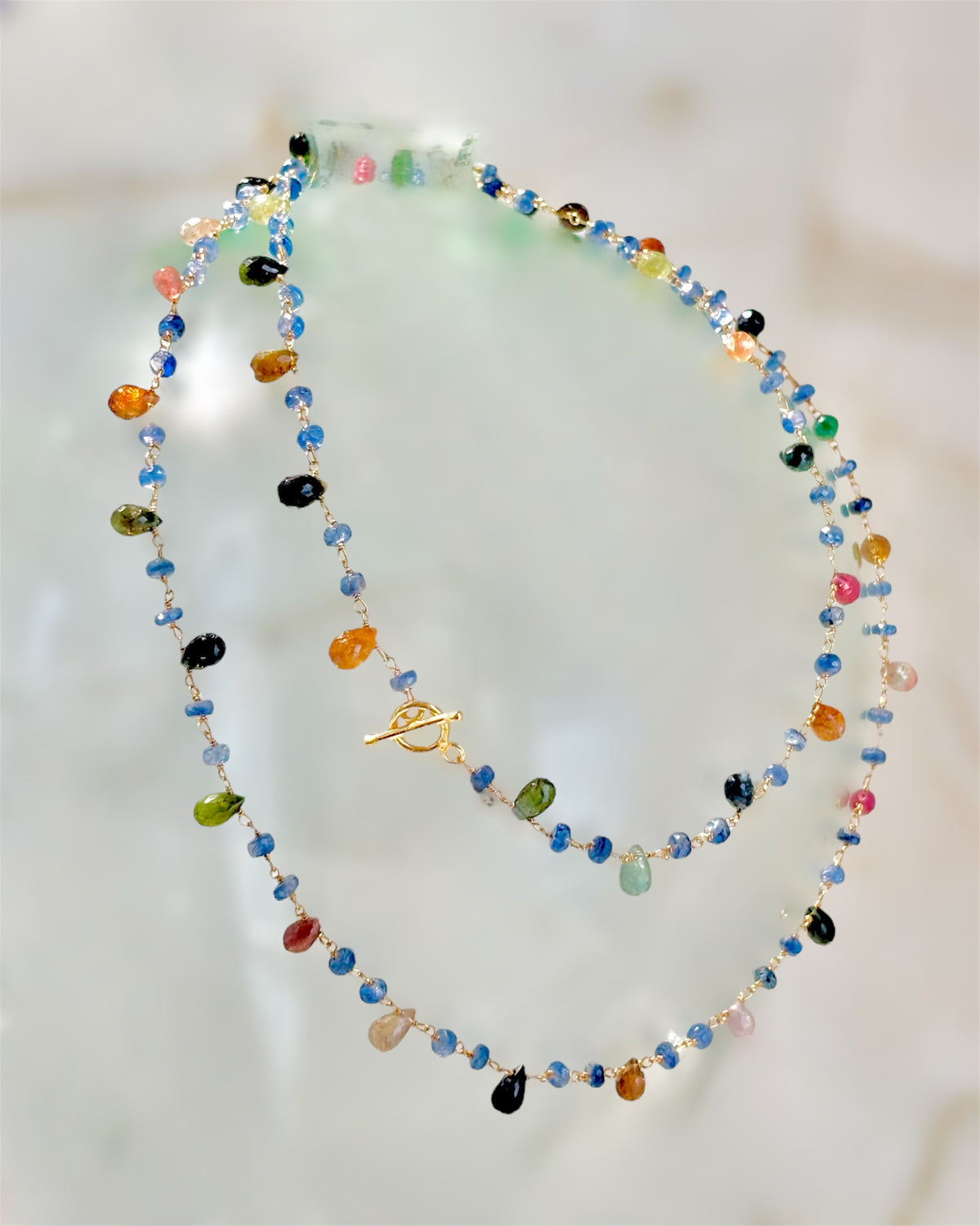 Collana con gocce di tormalina