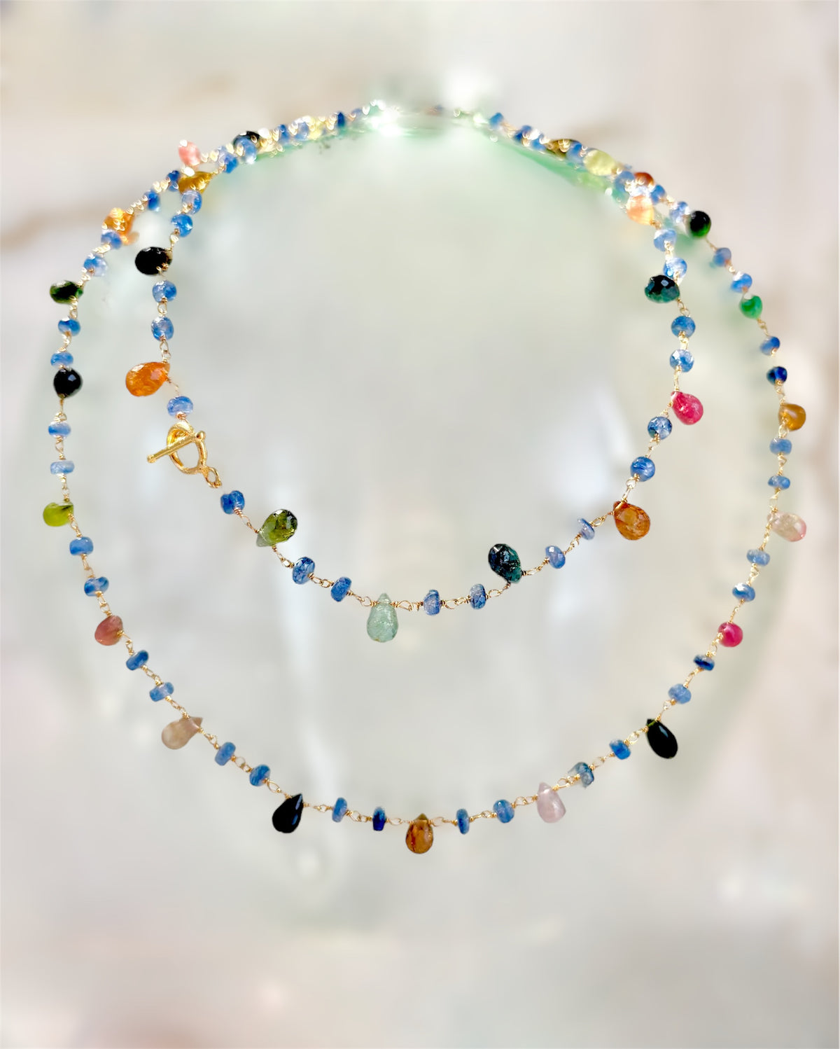 Collana con gocce di tormalina