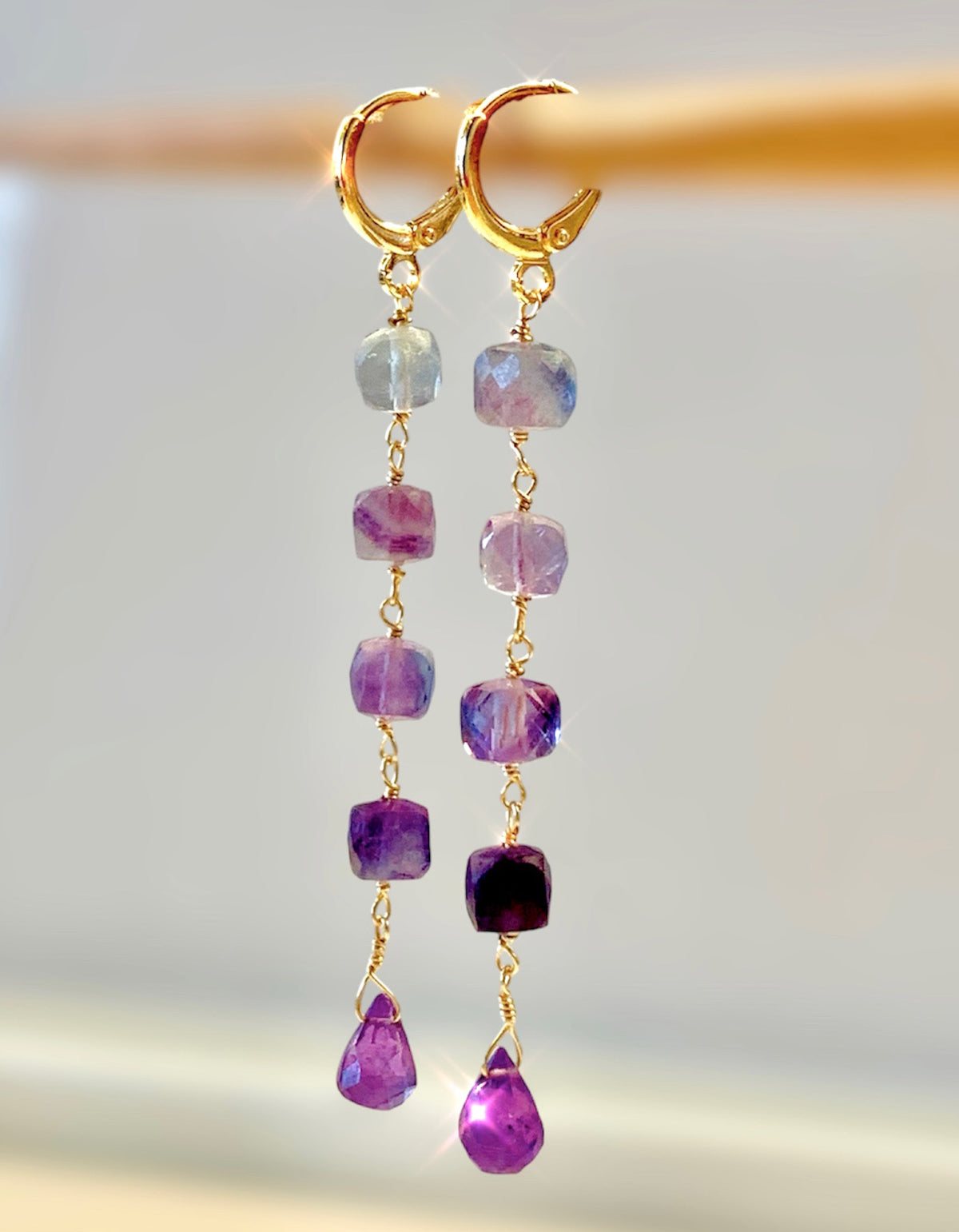 Orecchini in fluorite