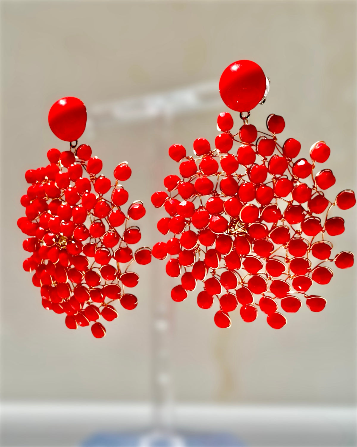 Orecchini Mandála rosso corallo