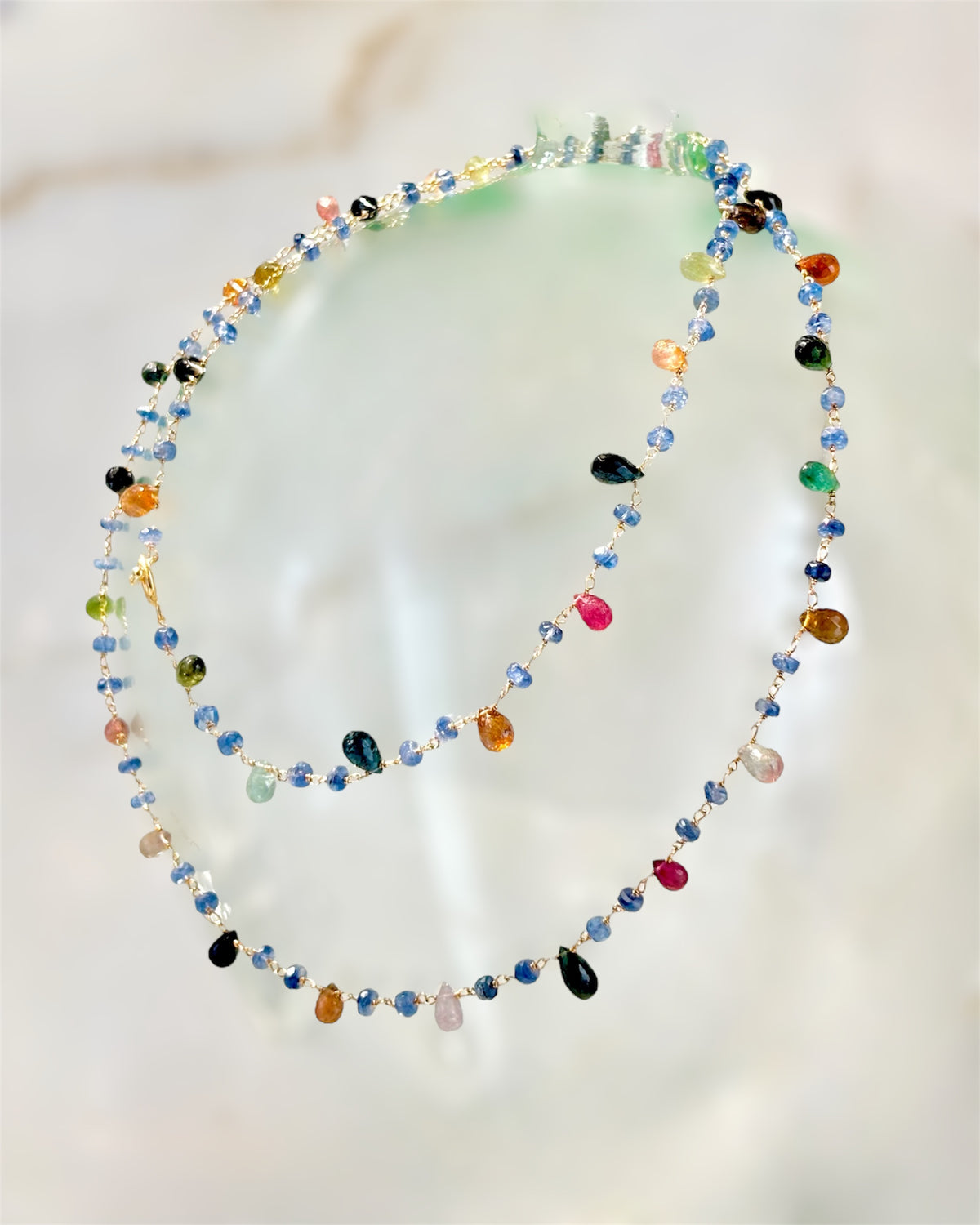 Collana con gocce di tormalina