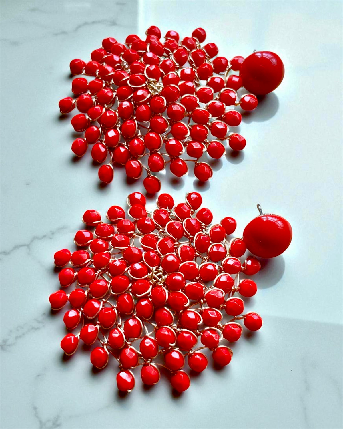 Orecchini Mandála rosso corallo