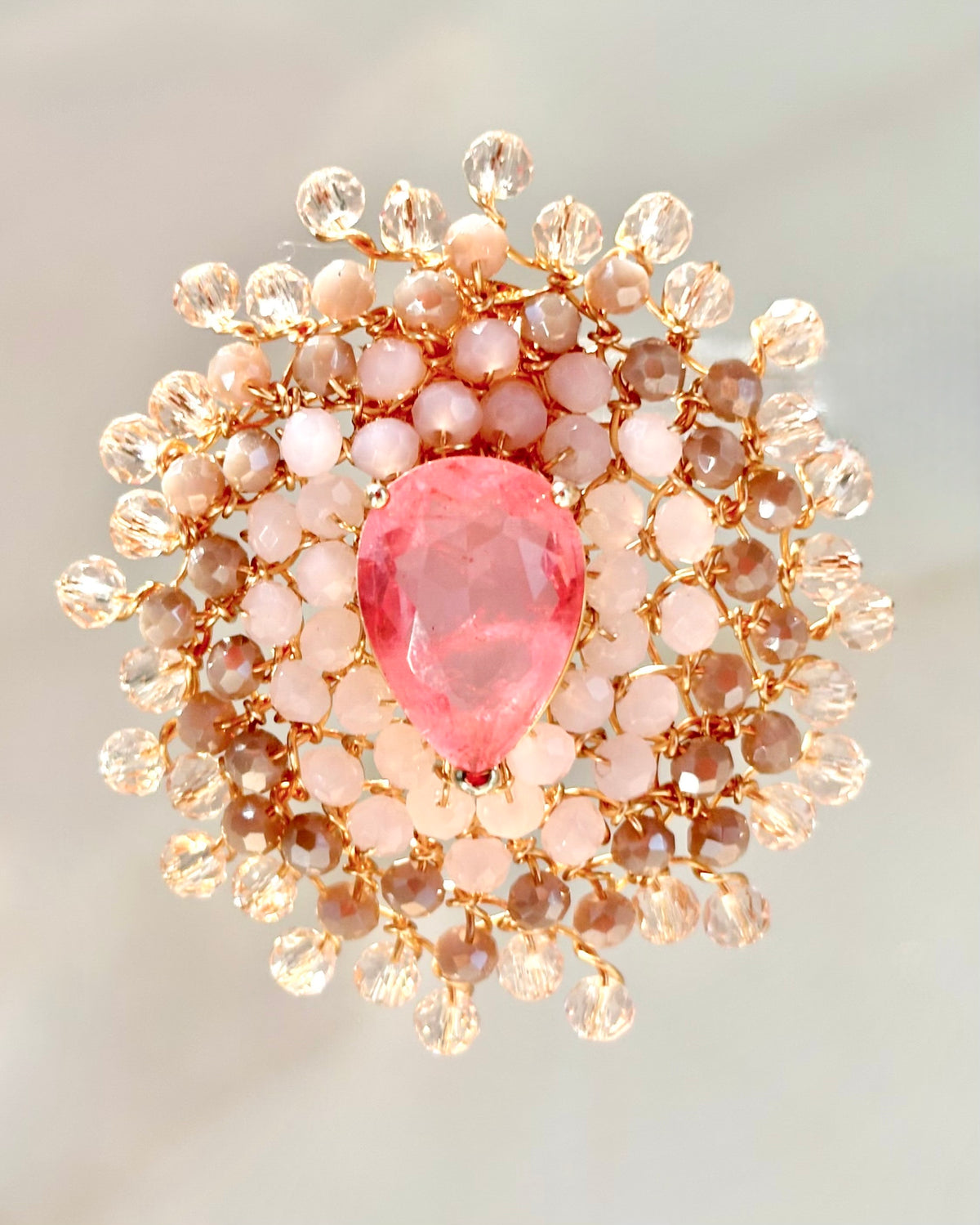 Orecchini Mandàla a lobo rosa