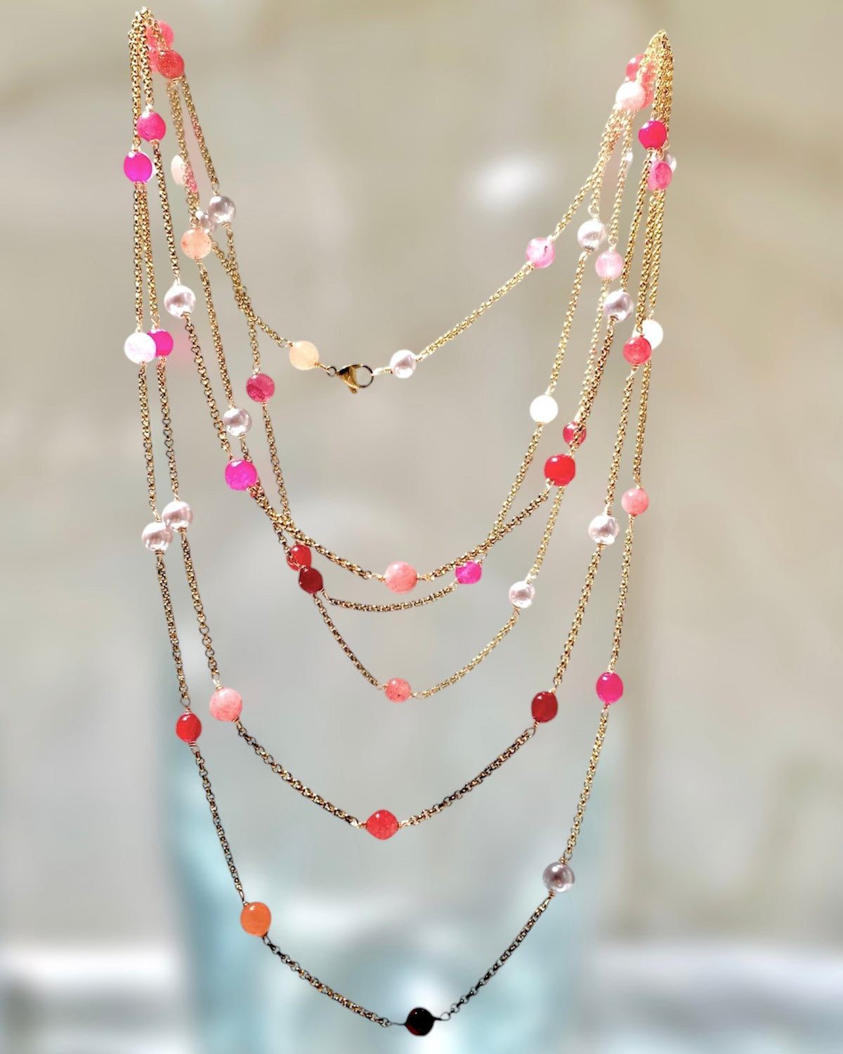 Collana ZIGULÌ rosa fragola