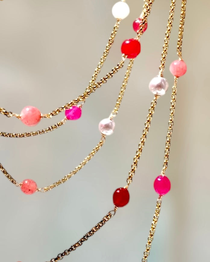 Collana ZIGULÌ rosa fragola