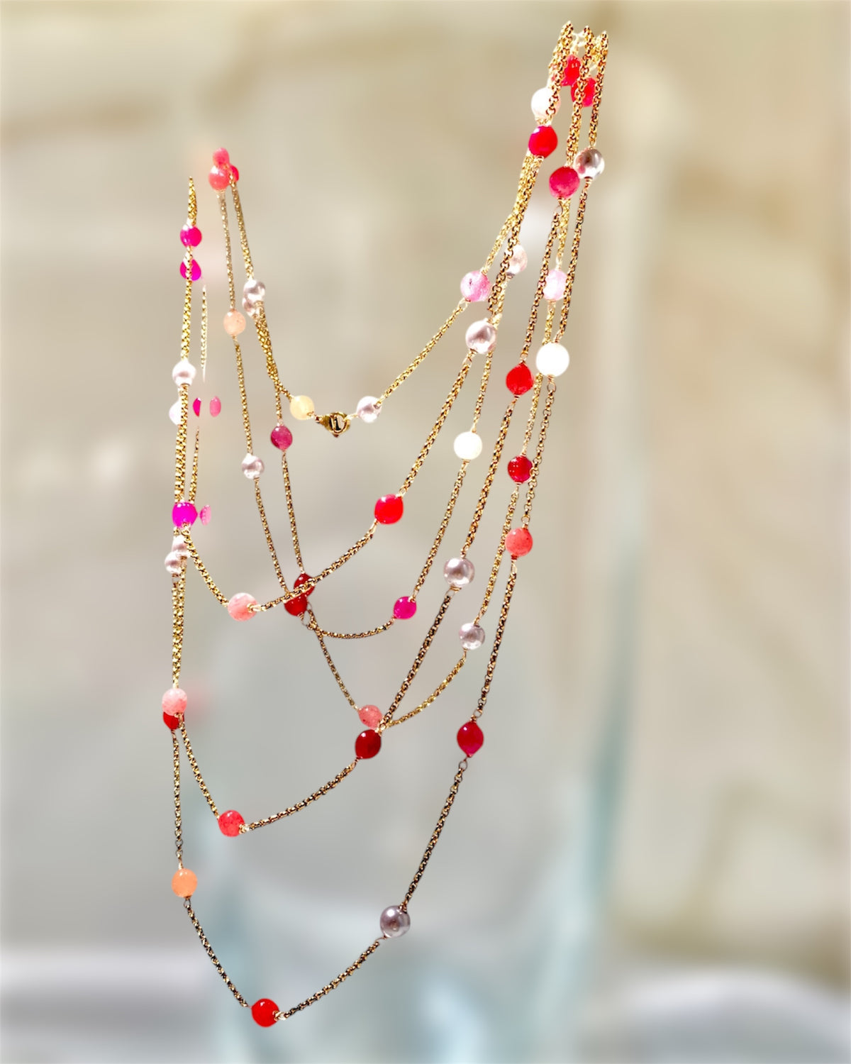 Collana ZIGULÌ rosa fragola