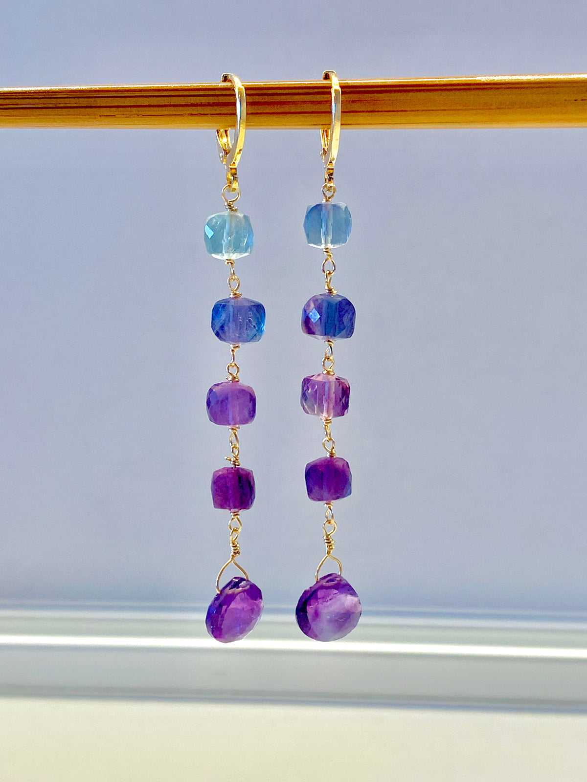 Orecchini in fluorite